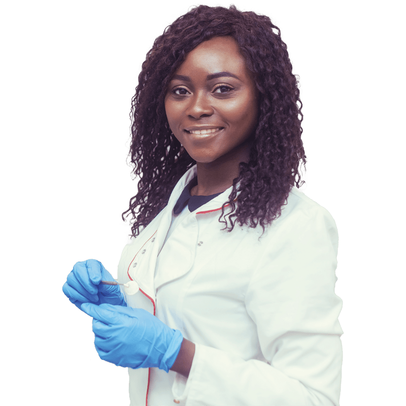 Dentist wearing gloves